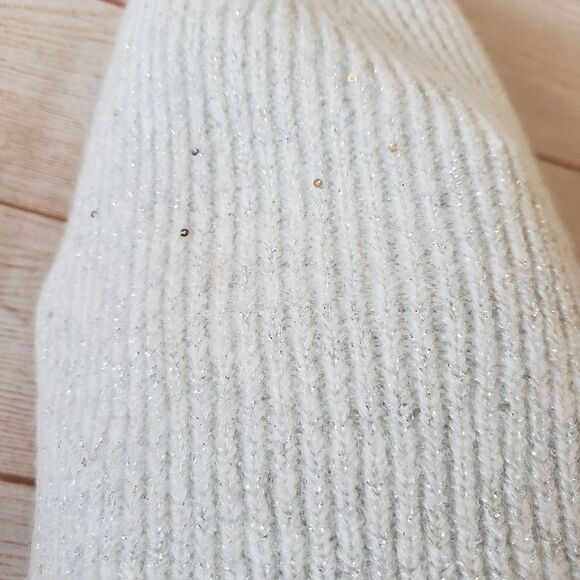 Hat Attack Sparkle Knitted Beanie Winter White Reversible Sequins Women\'s Unisex main image 4